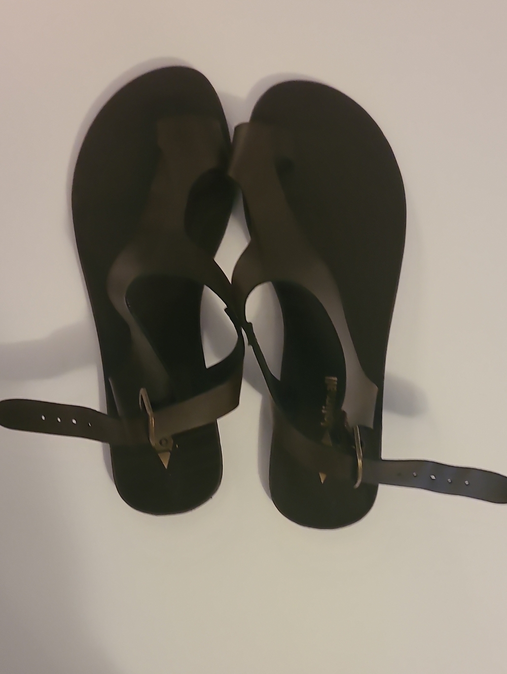 JoliMall Black Ankle Strap Thong Sandals Size 8